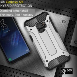 Samsung Galaxy S9 - Hybrid Tough Armor-Case Bescherm-Cover Hoes - Zilver