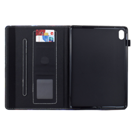 Bescherm-Etui Map Cover voor  Apple iPad 10 - 11 -  A16 - 10.9  -  Snow Tijger - Blauw Wit   - A2696