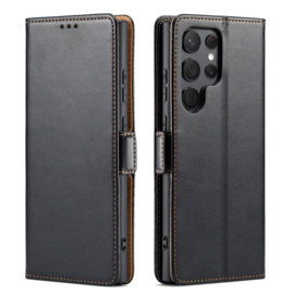 Luxe BookCover Hoes Etui voor Samsung Galaxy S23 Ultra    Zwart