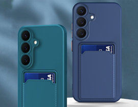 TPU Bescherm-Hoes Skin Cover met Pas-vak voor Samsung Galaxy S26 -  Blauw