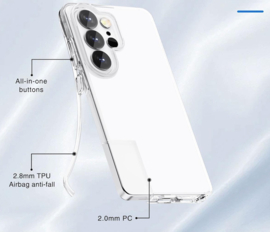 Transparant Hard-Cover Bescherm-Hoes + Screenprotector voor Samsung Galaxy S26 ULTRA - Grijs