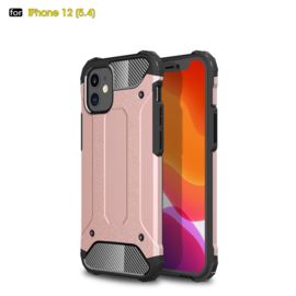 Sterke Armor-Case Bescherm-Cover Hoes voor iPhone 12 Mini -  Roze