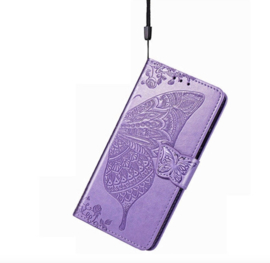 PU BookCover Hoes Etui voor Samsung Galaxy A06    Vlinders   Paars