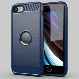 Flex-Cover TPU Bescherm-Hoes Skin voor iPhone SE 2020 - 2022   Blauw