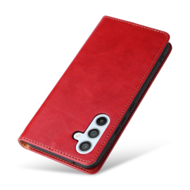 Luxe BookCover Hoes Etui voor Samsung Galaxy A55    Rood