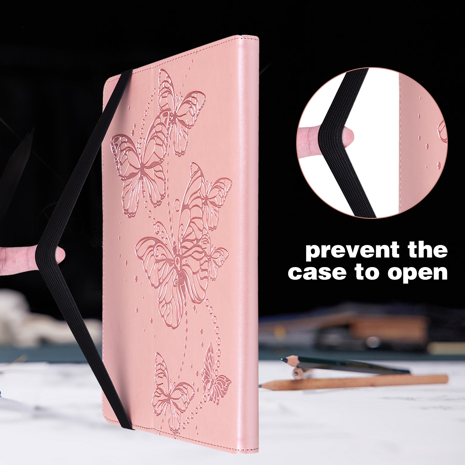 Bescherm-Etui Hoes Map voor Xiaomi Redmi Pad SE - 11  -  Vlinders -  Roze