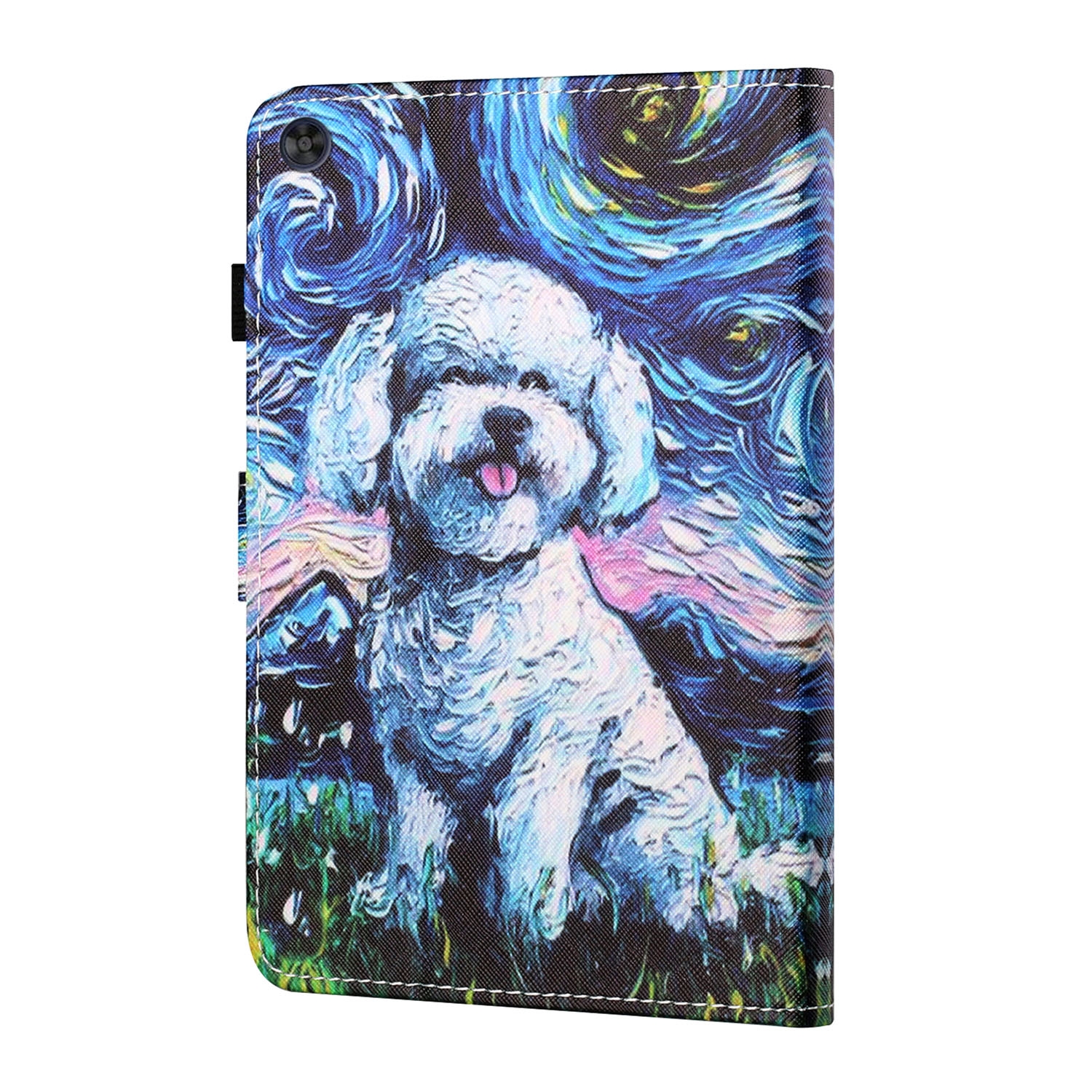Bescherm-Etui Hoes Map voor Samsung Galaxy Tab A9 Plus - 11 -  Hondje - Schilderij-stijl