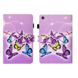 Bescherm-Etui Hoes Map voor Samsung Galaxy Tab A9 Plus - 11 -  Vlinders - Roze