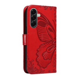 BoekCover Hoes Etui voor Samsung Galaxy A57  -  Vlinder -  Rood - V1*