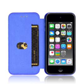 Slim Carbon  Cover Hoes Etui voor iPod Touch      Blauw