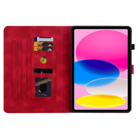 Bescherm-Etui Hoes Map Cover voor  Apple iPad 10 - A16 - 10.9 - 2022 - 2025 - Lelie - Rood