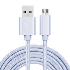 Micro USB Oplader Kabel voor Playstation 4 - 3 meter - Zilver