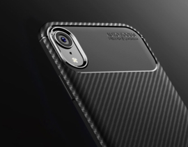 Luxe TPU Carbon  Bescherm-Hoes  voor iPhone XR        Zwart