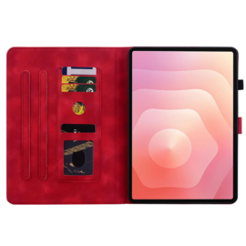 Bescherm-Etui Hoes Map voor Samsung Galaxy Tab S11 - 11"- Lelie - Rood