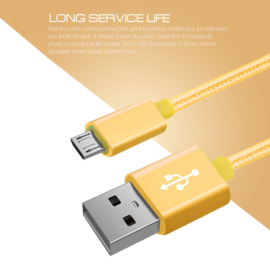 Micro USB Oplader Kabel voor Playstation 4 - 3 meter - Geel