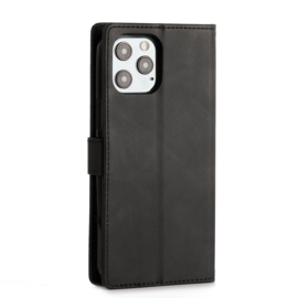Luxe Boek-Cover Hoes Etui Mapje voor iPhone 12 Pro Max      Zwart