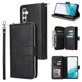 BookCover - 9 Cards - Wallet Etui Hoes voor Samsung Galaxy A55 - 5G   -  Zwart