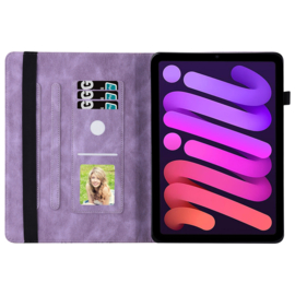 Vlinder - Bescherm-Etui Map voor iPad Mini 6 - Mini 7  - Paars