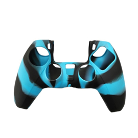 Silicone Hoes / Skin voor Playstation 5 - PS5 Controller   Blauw  Zwart