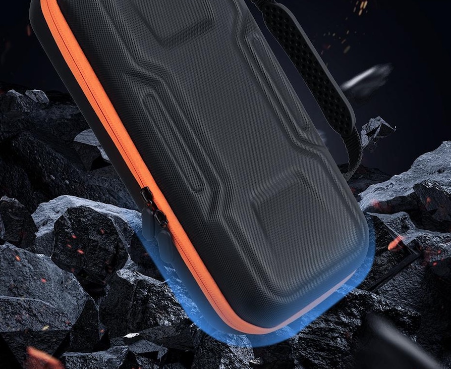 Luxe Aero-case Etui Hoes Cover voor Nintendo Switch 2  -   Zwart-Oranje