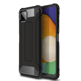 Hybrid Tough Armor-Case Bescherm-Cover Hoes voor Samsung A22  5G  Zwart