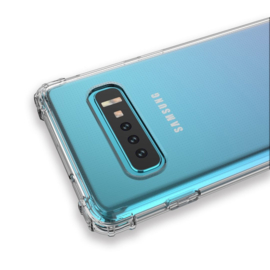 Samsung Galaxy S10 -  TPU Bescherm-Hoes Skin - Transparant-Donker