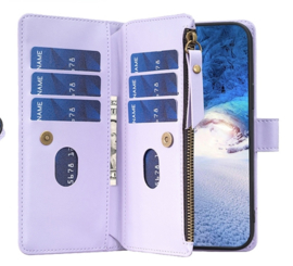 9 Pas - Luxe BookCover Wallet Etui voor Samsung Galaxy S24    Lila 