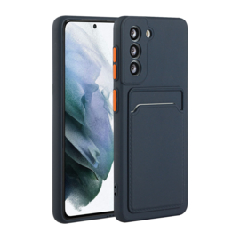 TPU Bescherm-Hoes Skin Cover met Pas-vak voor Samsung Galaxy A55 - Blauw