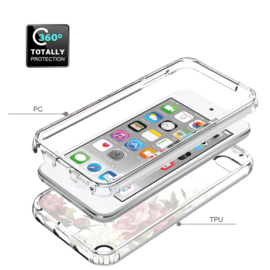Armor-Case Bescherm-Cover Skin Sleeve voor iPod Touch  Blauw - Roos - Transparant