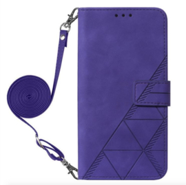 Hoes - Etui - Tas voor iPhone 16e  - Met Schouder - Draagkoord -  Paars