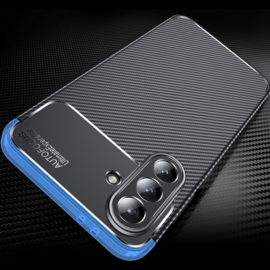 Carbon TPU Bescherm-Hoes Skin Cover voor  Samsung Galaxy A56 - A36 - Zwart