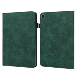 Bescherm-Etui Hoes Map voor Samsung Galaxy Tab  A9 Plus - A11 Plus - 11" -   Bloem Reliëf - Groen