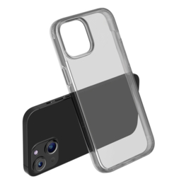 Transparant Hard-Cover Bescherm-Hoes + Screenprotector voor iPhone 15  - Grijs