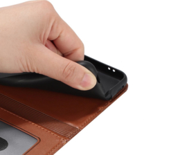 BookCover Hoes Etui voor Samsung Galaxy A57  -  Bruin  - Katten op Muurtje - Reliëf