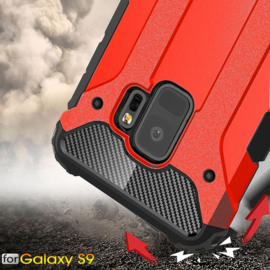 Samsung Galaxy S9 - Hybrid Tough Armor-Case Bescherm-Cover Hoes - Rood