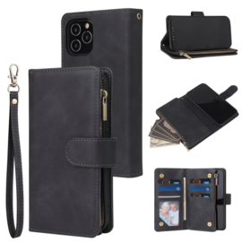 BookCover Wallet Etui voor iPhone 12 - 12 Pro   Zwart