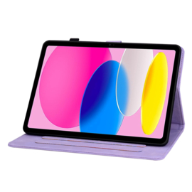 Bescherm-Etui Hoes Map Cover voor  Apple iPad 10 - A16 - 10.9 - 2022 - 2025 - Lelie - Paars