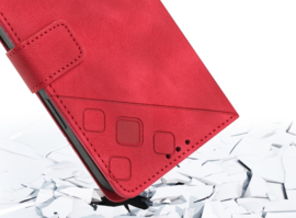 BoekCover Hoes Etui Map voor Apple iPhone 16e    -  Rood