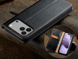 Luxe BookCover Hoes Etui voor Apple iPhone 17 Pro Max   -   Zwart