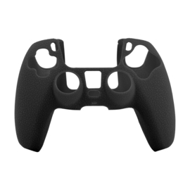 Leer-Look Silicone Hoes / Skin voor Playstation 5 - PS5 Controller    Zwart