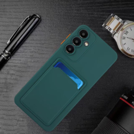 TPU Bescherm-Hoes Skin Cover met Pas-vak voor Samsung Galaxy S26 -  Groen