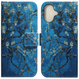 BookCover Etui Hoes   voor iPhone 16   Van Gogh  Amandelbloesem