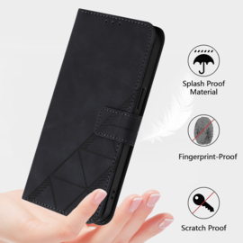 Hoes - Etui - Tas voor Samsung Galaxy S24 FE  - Met Schouder - Draagkoord -  Zwart