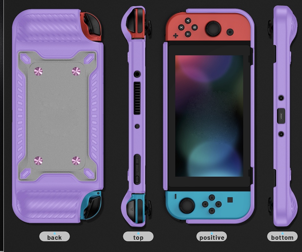 Grip TPU Bescherm Hoes Cover voor Nintendo Switch  OLED -  Paars-Lila