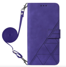 Hoes - Etui - Tas voor Samsung Galaxy A36 - A56  - Met Schouder - Draagkoord -  Paars