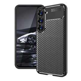 Carbon TPU Bescherm-Hoes Skin voor Samsung Galaxy S24 PLUS - Zwart