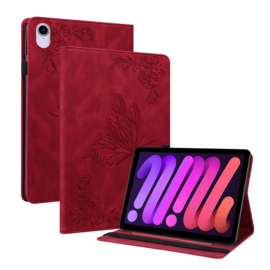 Vlinder - Bescherm-Etui Map voor iPad Mini 6 - Mini 7  - Rood