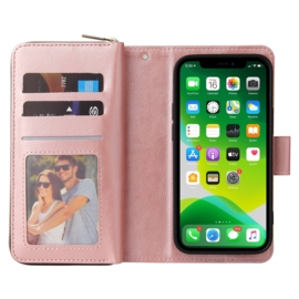 BookCover - 9 Cards - Wallet Etui voor iPhone 13 - iPhone 14  -  Roze