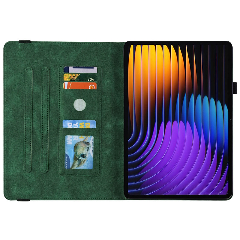 Bescherm-Etui Hoes Map voor Xiaomi Pad 7  -   Vlinders -   Groen