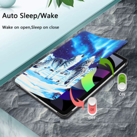 Bescherm-Cover Hoes Map voor iPad Mini 6  - Mini 7  -  Huilende Wolven